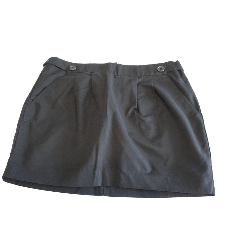 Armani Exchange Womens Black Pleated Mini Skirt Size 8 Exposed Zipper Pocketsโ